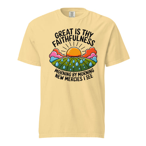Great is Thy Faithfulness Christian Bible Verse T-Shirt